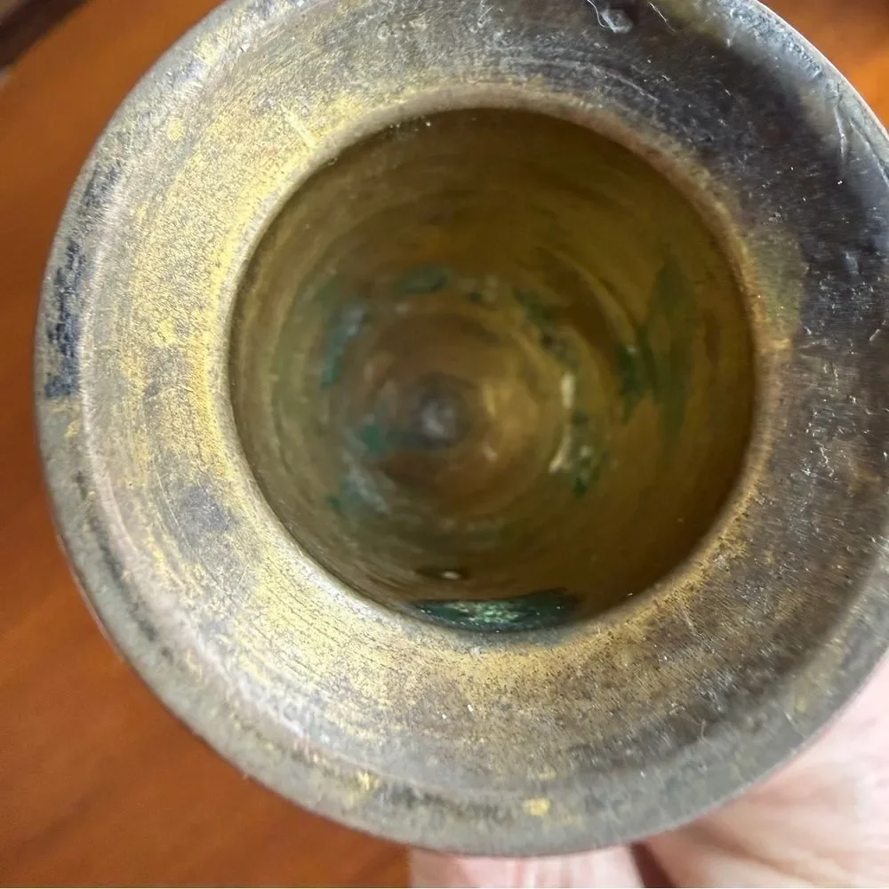 Vintage MCM Twist Brass Candlestick Holder 12.5